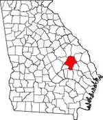 Map showing Emanuel County, Georgia