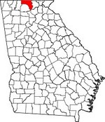 Map showing location of Fannin County, Georgia