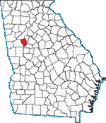 Map showing Fayette County, Georgia