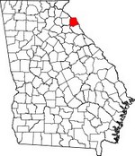 Map showing Hart County, Georgia