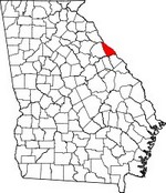 Map showing Lincoln County, Georgia