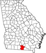 Map showing Lowndes County, Georgia