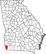 Map showing Seminole County, Georgia