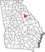 Map showing Taliaferro County, Georgia