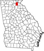 Map showing White County, Georgia