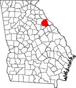 Map showing Wilkes County,  Georgia